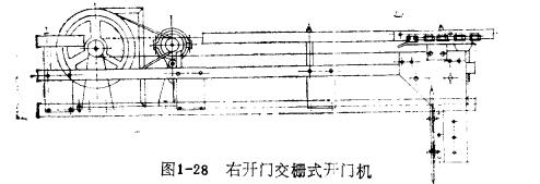 右开门交栅式开门机